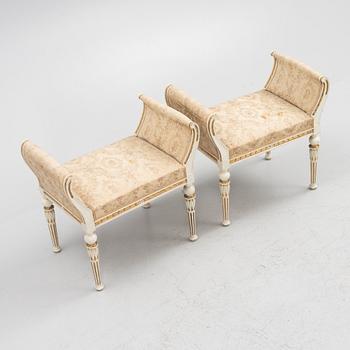 A pair of Gustavian style banquets, E.Pettersson, Sweden, early 20th century.