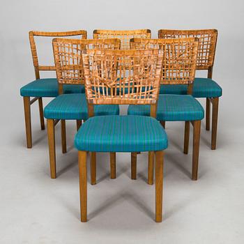 Carl Gustaf Hiort af Ornäs, A set of six "Carmensita" chairs, HMN Huonekaluliike Mikko Nupponen 1950s.