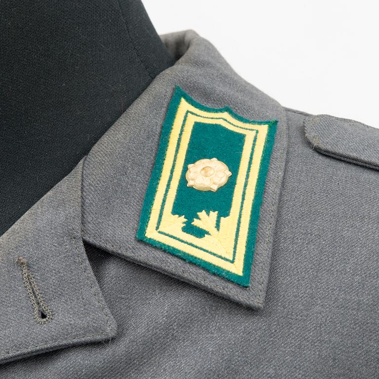 Set of Finnish military uniforms, second half of 20th Century.