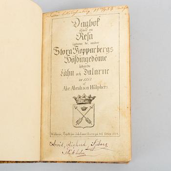 Hülphers’ account of Dalecarlia 1757, copy with both variants of the title.