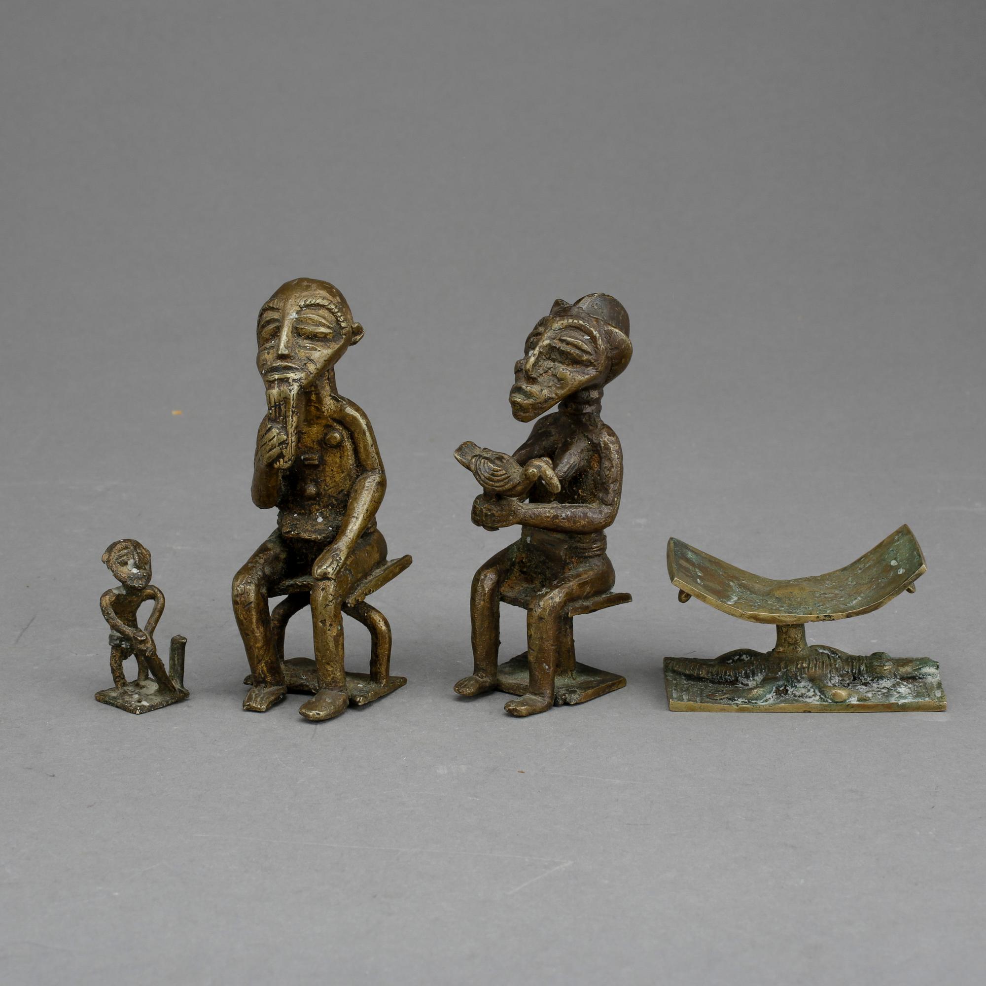 SKULPTURER, brons. Västafrika. 1900-tal.