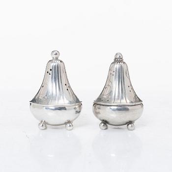 Georg Jensen, salt and pepper shakers, sterling silver, Denmark.