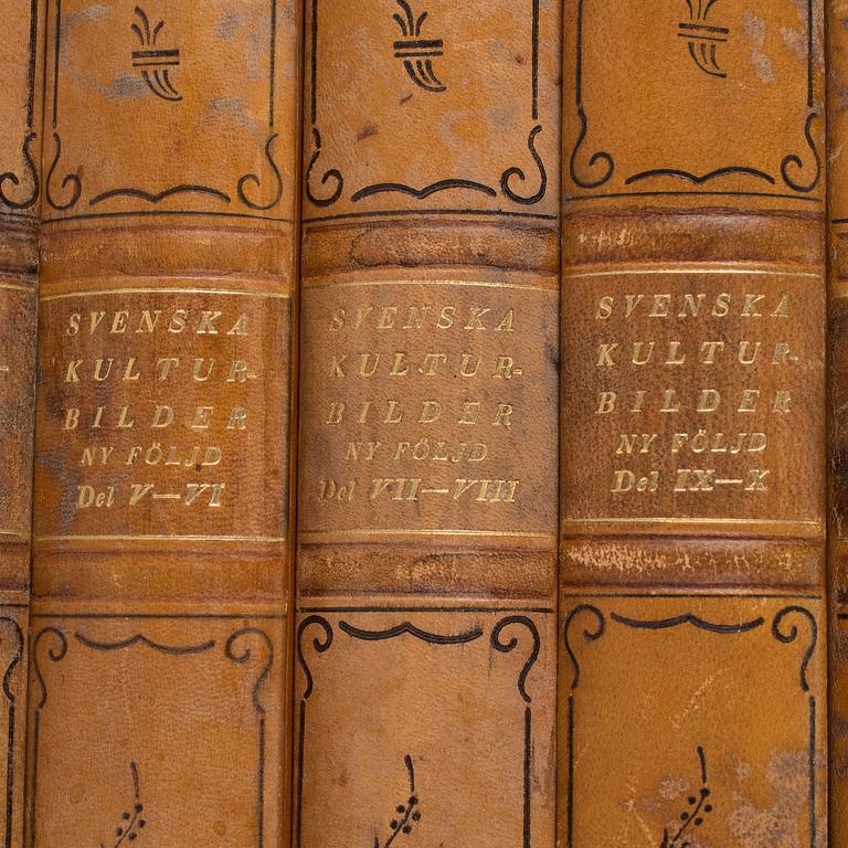 BOKVERK, 12 vol, "Svenska Kulturbilder" resp "Svenska kulturbilder Ny följd" Sigurd Erixon o Sigurd Wallin, Stockholm.