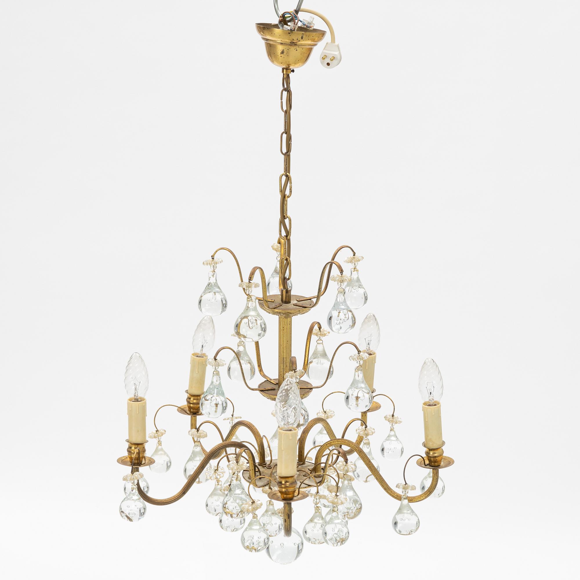 A chandelier, mid 20th Century.