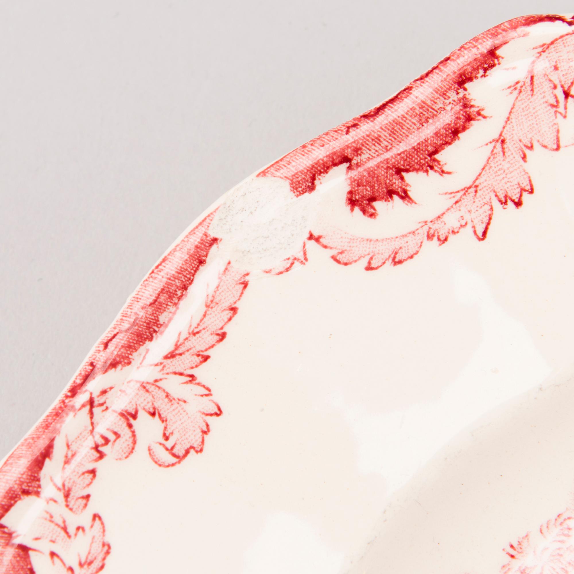 MATSERVIS, 157 delar, flintgods, "Bengali, röd", Rörstrand, 1940-tal.