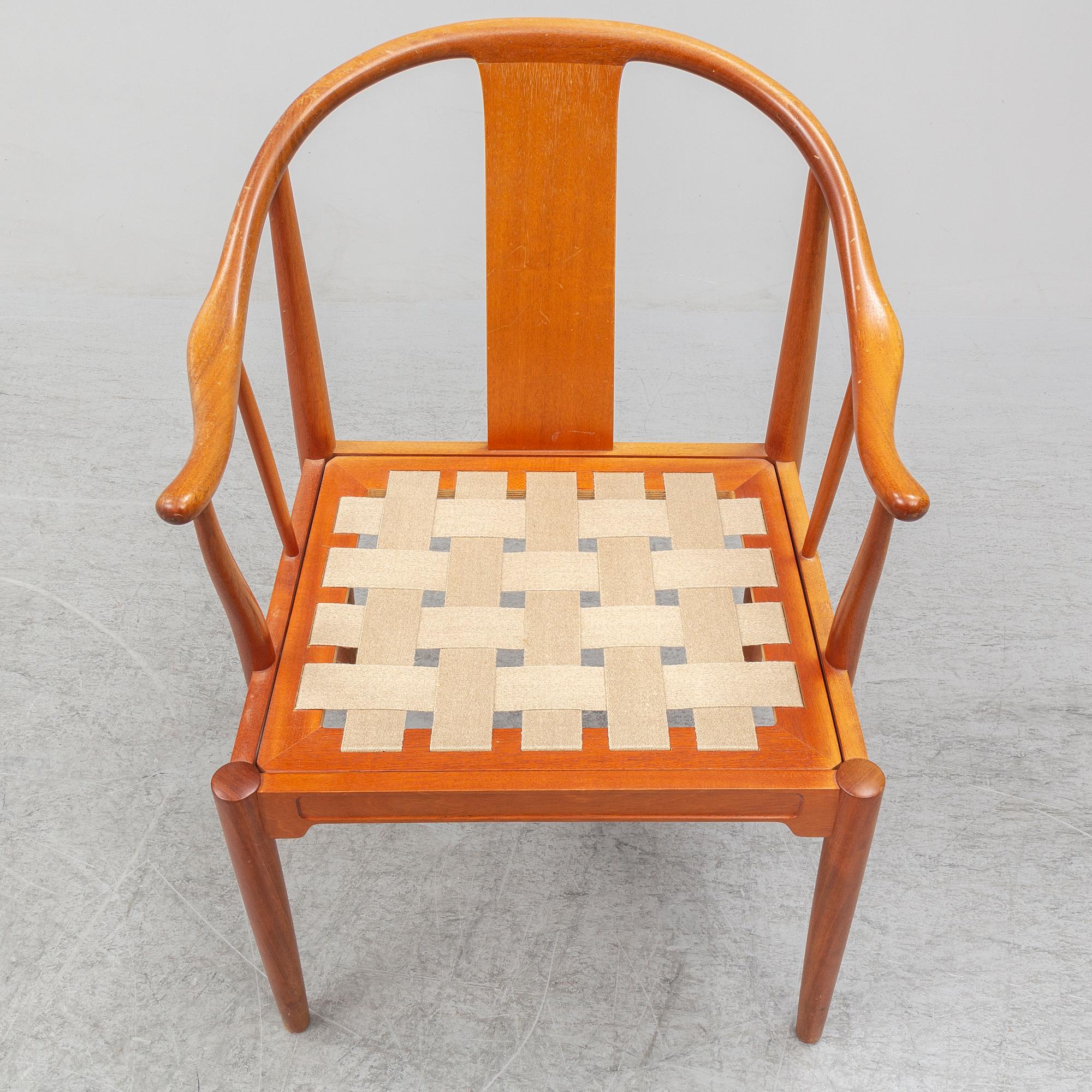 HANS J WEGNER, a cherry wood China chair from Fritz Hansen, Denmark, 1991.