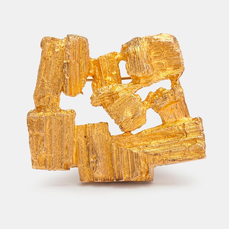 Björn Weckström, A 14K gold brooch "Driftwood". Lapponia 1973.