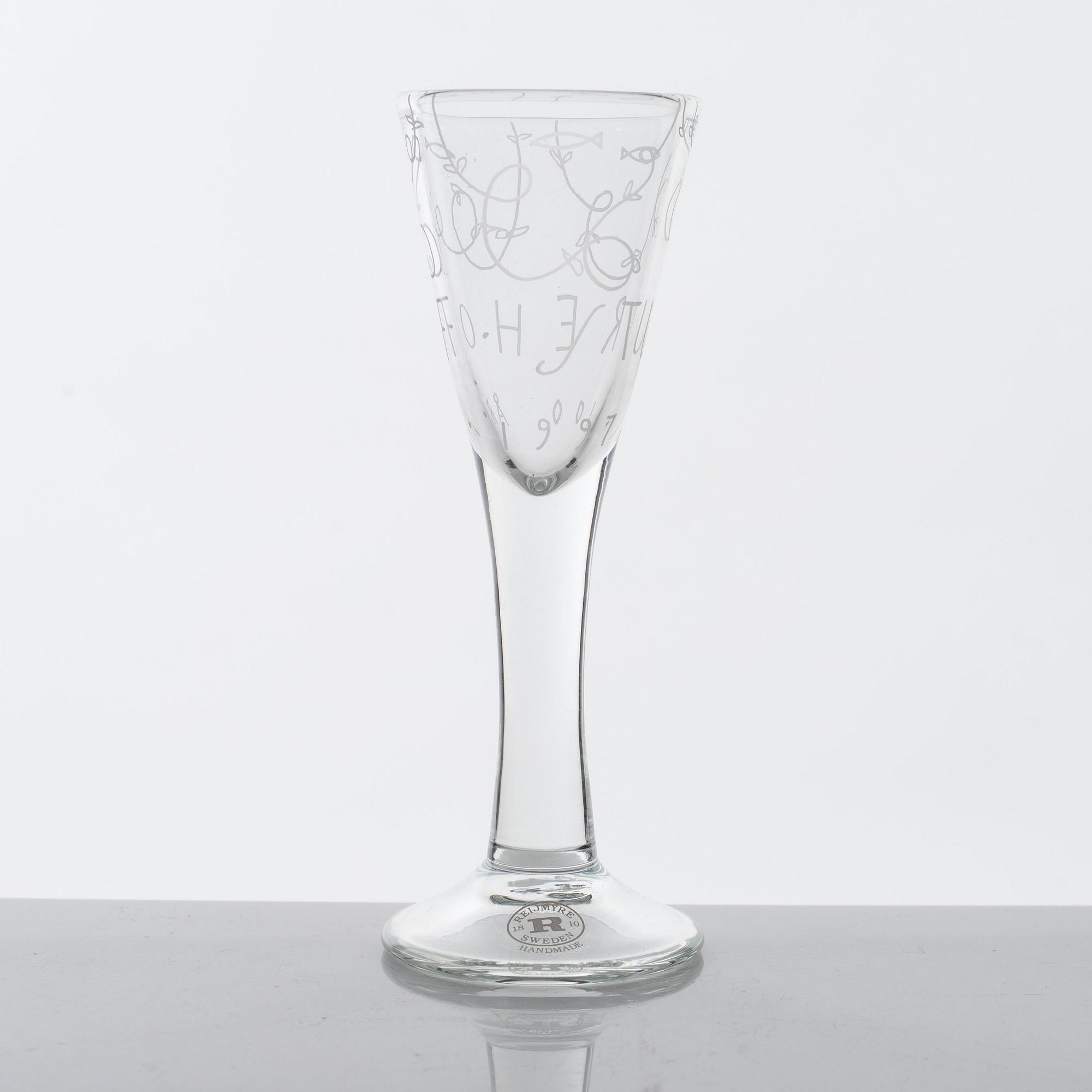 Jonas Bohlin, snapsglas, ett par, "Ett glas", Reijmyre, 1997.