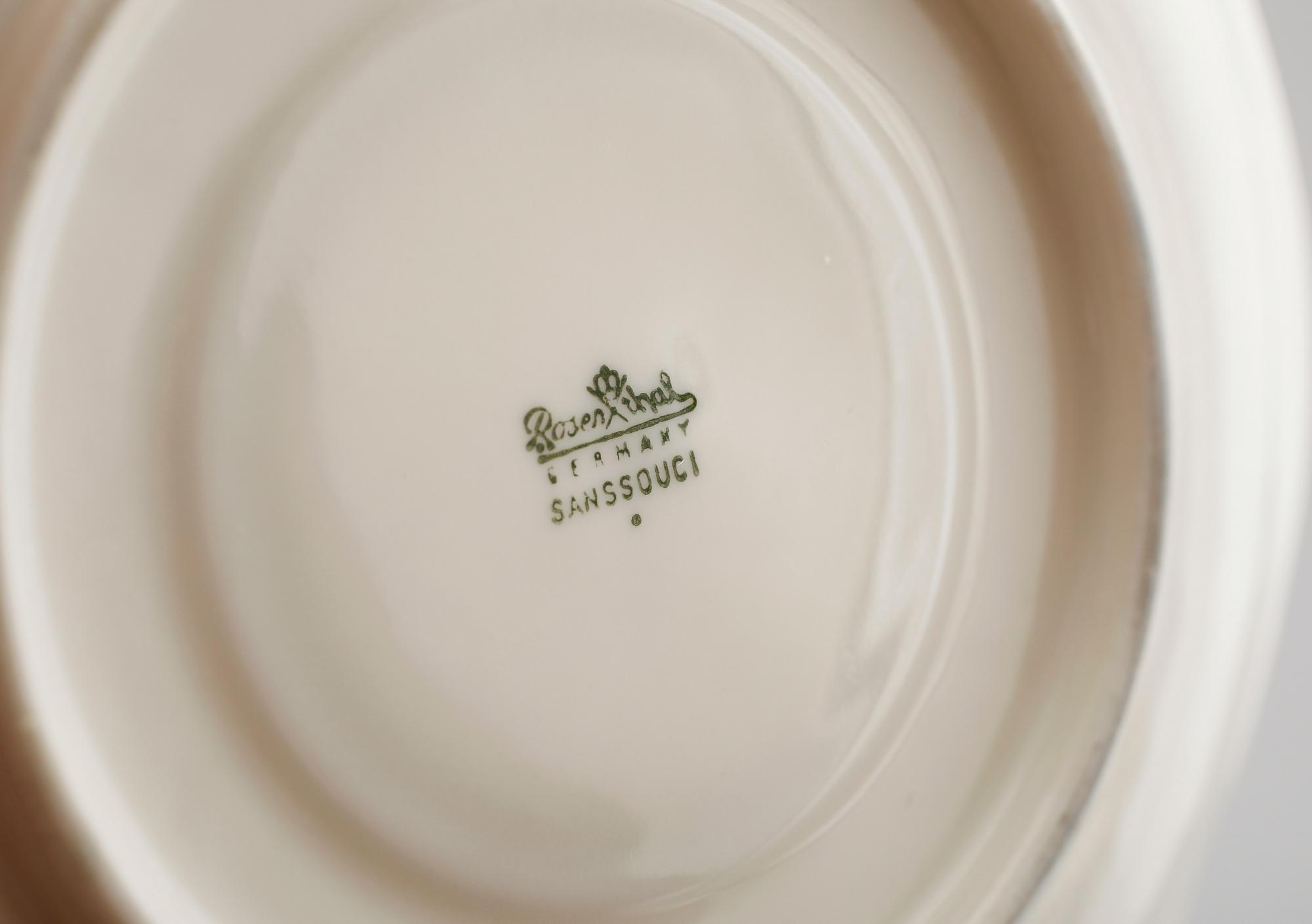 KAFFESERVIS, 64 del, porslin, Sanssouci, Rosenthal.