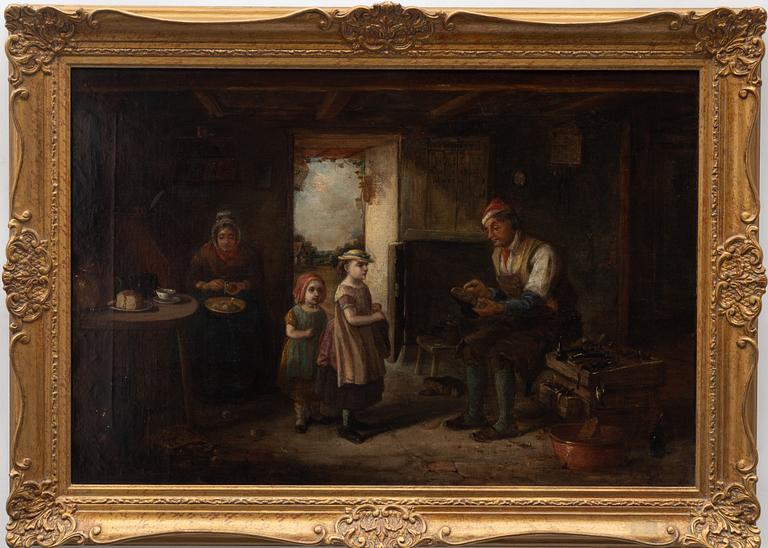 English artist, 19th century. At the shoemaker.