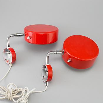 VÄGGLAMPOR, ett par, Ateljé Lyktan, Åhus, 1060/70-tal.