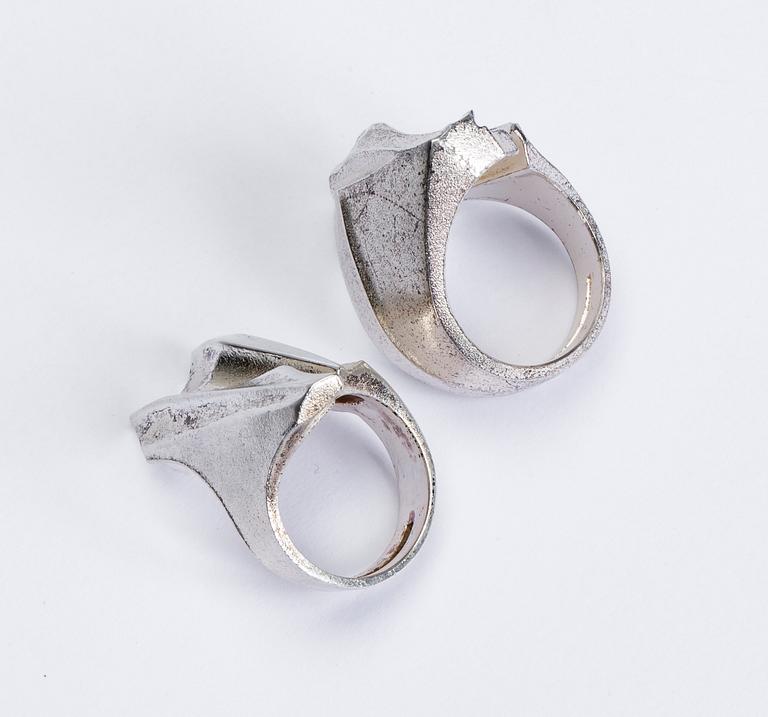 RINGAR, 2 st SAMT HALSKEDJA, sterlingsilver, Björn Weckström, Lapponia, Finland. Totalvikt ca 49 g.