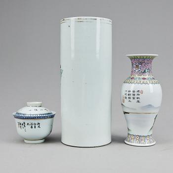PARTI PORSLIN, 3 delar, Kina, 1900-tal.