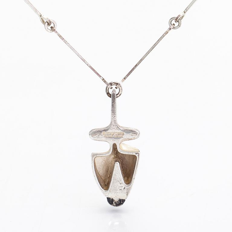 Björn Weckström, a sterling silver and acrylic nacklace 'Iguana' for Lapponia 1974.