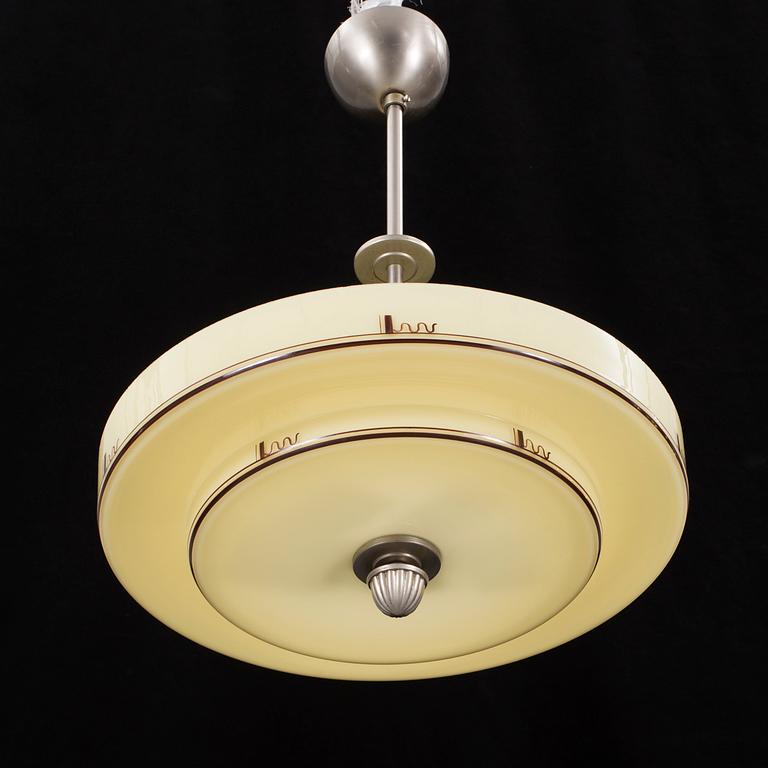 A glass ceiling light, 1920's/30's.