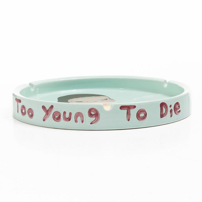 Yoshitomo Nara, an ashtray, "Too Young Too Die", Bozart, 2002.