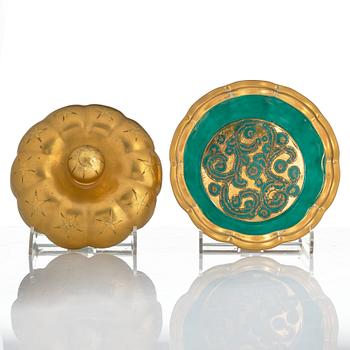 Wilhelm Kåge, Ask and bowls, 2 pcs, Gustavsberg 1927, 1929 and 1932.