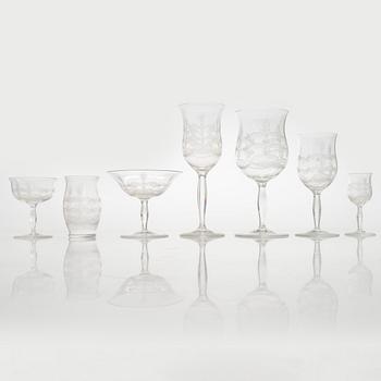 Edvard Hald, lasisto, 78 osaa, malli H 208, Orrefors.