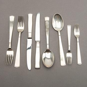 Silverware "Rosenholm", GAB, 34 parts. Total weight app. 1300 grams.