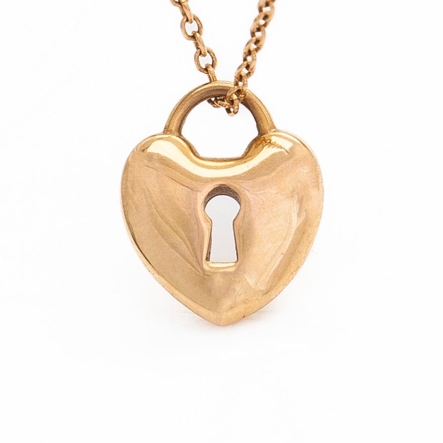 Tiffany & Co, kaulakoru, sydänriipus avaimenreiällä, 18K kultaa.