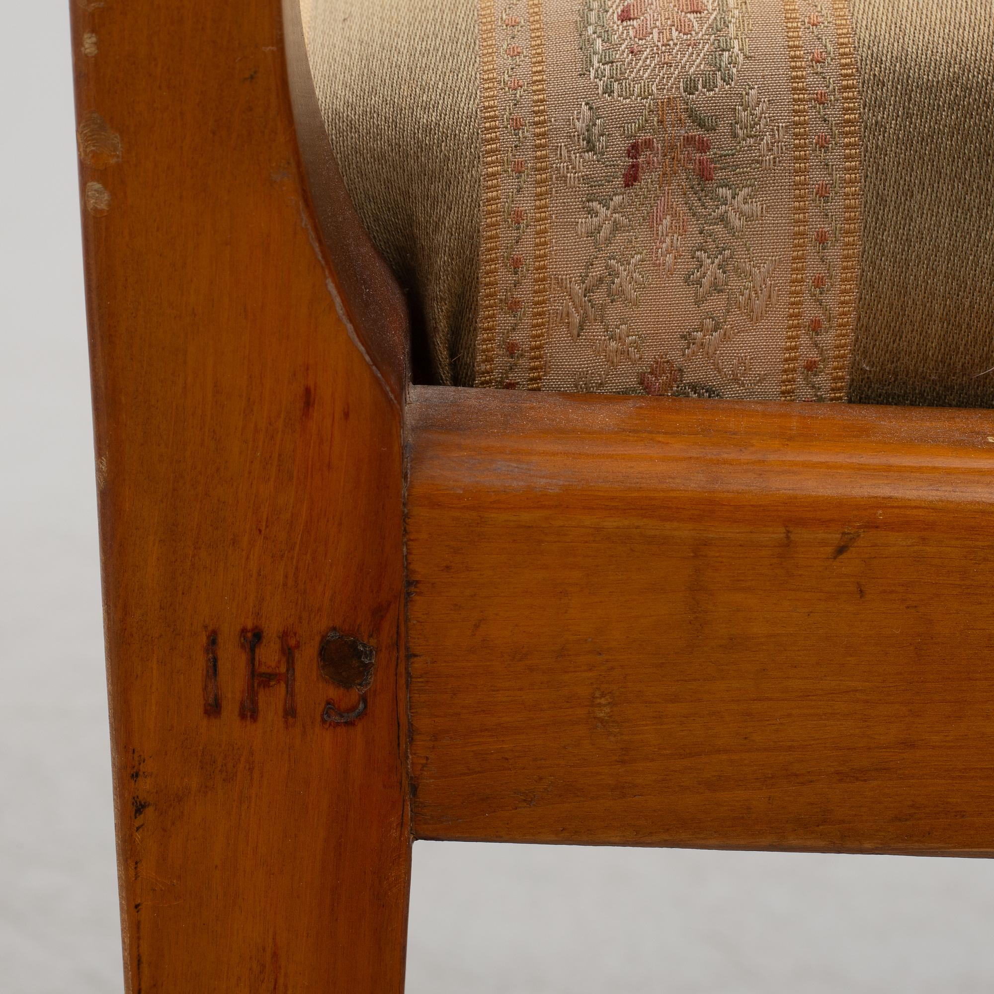 Four late Gustavian chairs by Johan Hammarström (Stockholm, Sweden, 1794-1812/19).