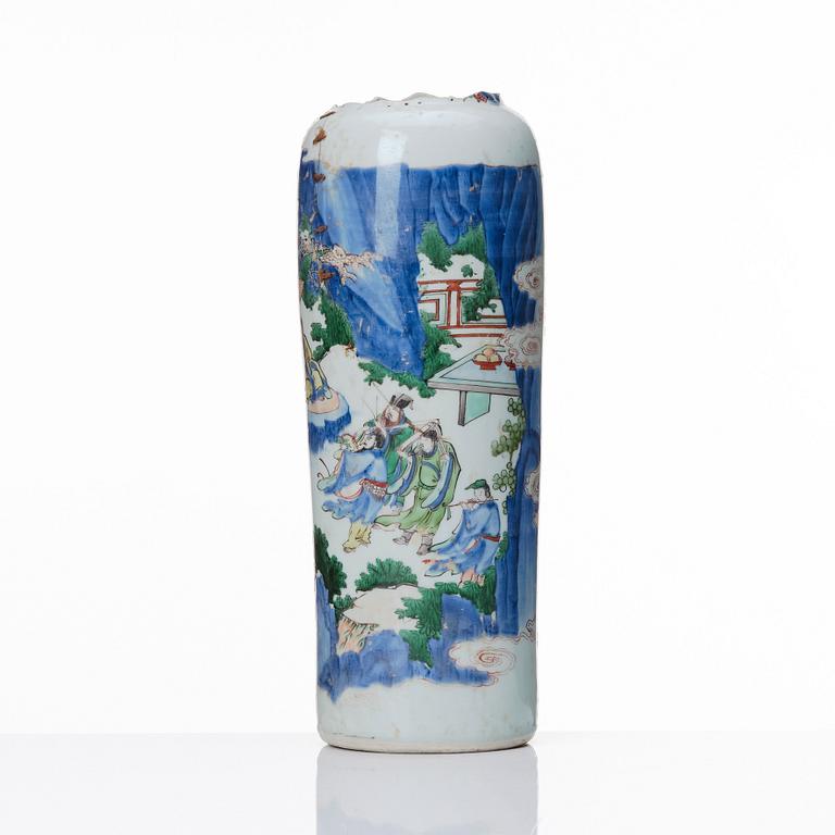 A Chinese wucai decorated vase, Transition, 17th Century.