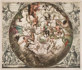 32. A MAP, "Haemisphaerium Stellatum Australe Aequali Sphaerarum Proportione", Petrus Schenk 1710.