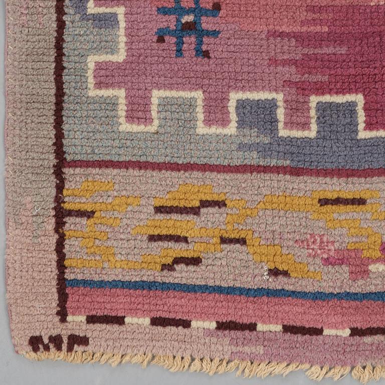 Märta Gahn, Matto, A runner, knotted pile, ca 326,5-329 x 145 cm, signerad MG 1928, Swedish Grace.