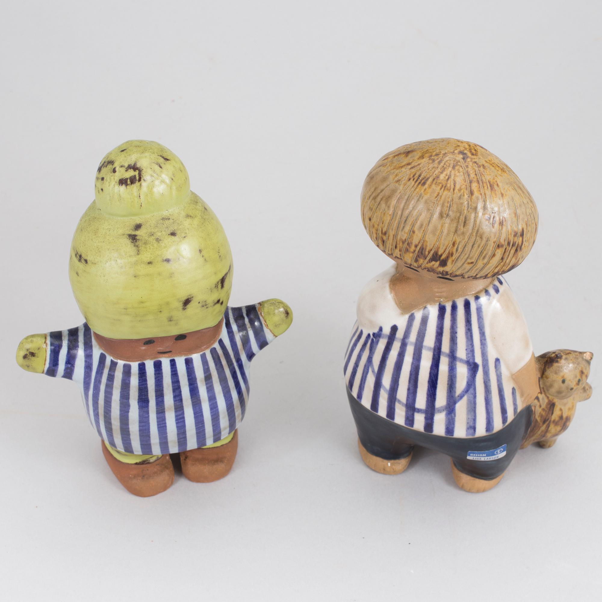Lisa Larsson, 2 pieces, figurines, pottery, from the series "Larson kids.".