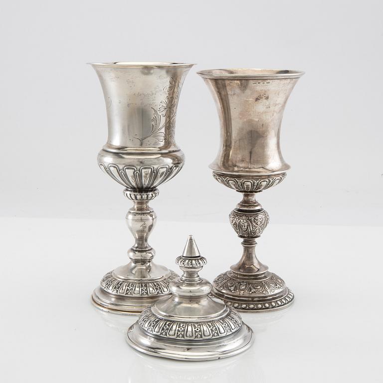 Trophies 2 pcs Baroque style silver 20th century.