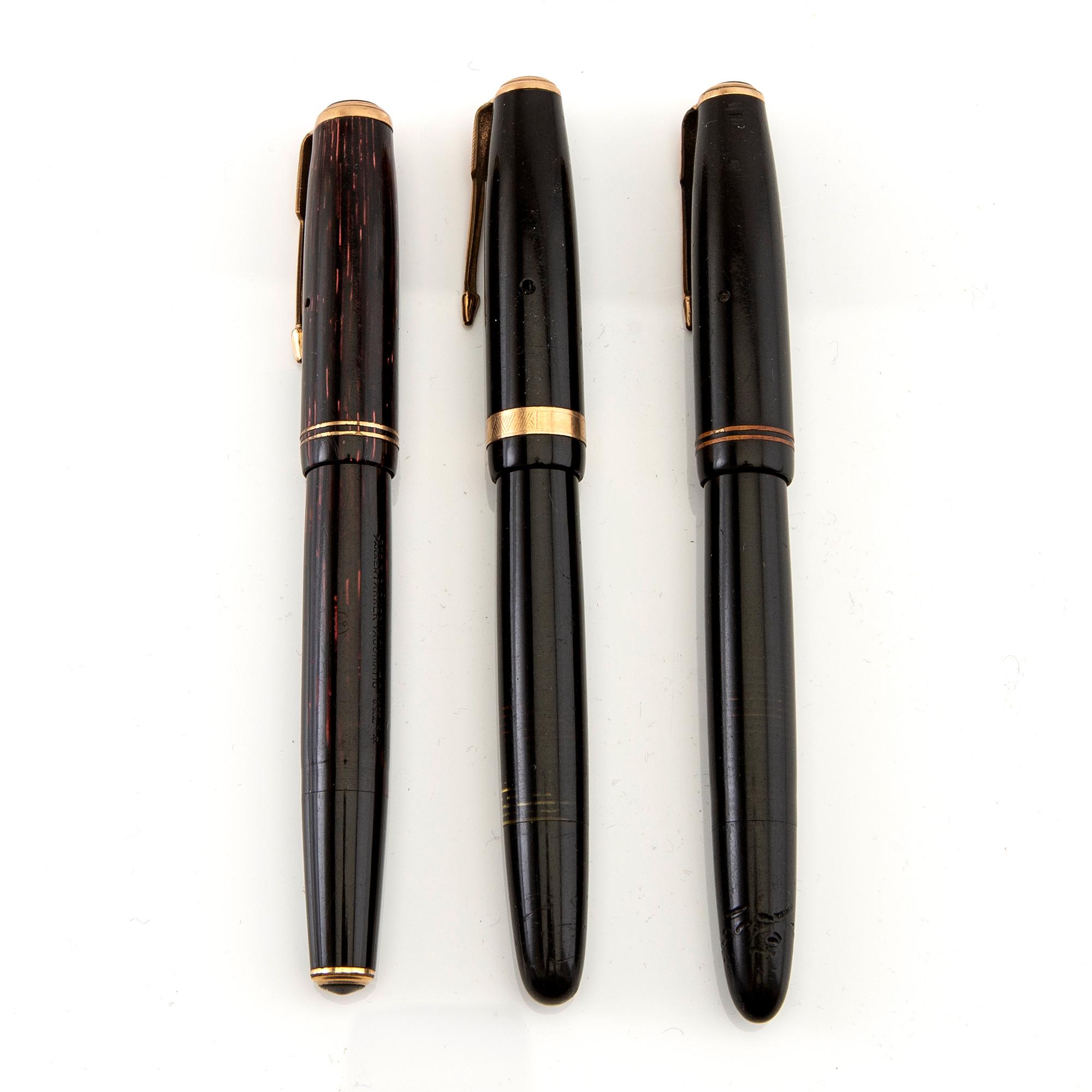 Parker Vacumatic fountain pens, 3 pcs.