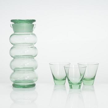 Kaj Franck, cocktail mixer 2544 och dricksglas, 3 st 2744 för Nuutajärvi Notsjö.