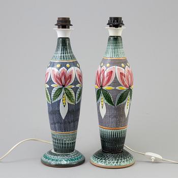 Two similar 20th century ceramic table lamps, Tilgmans Keramik, Sweden.