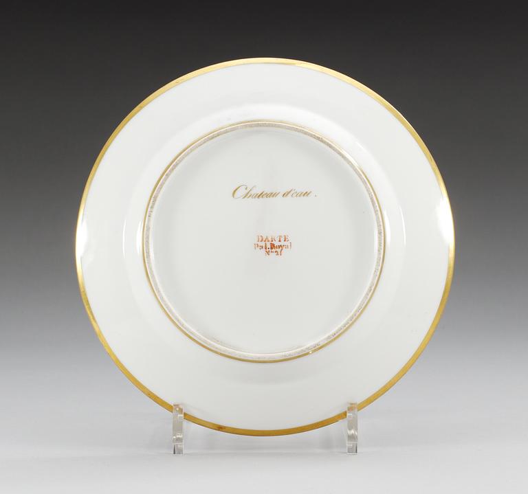 A French Darte topografic dish depicting 'Chateau d'cau', 19th Century.