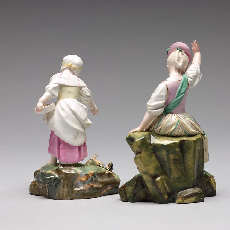 Two Höchst figurines, 1770's.