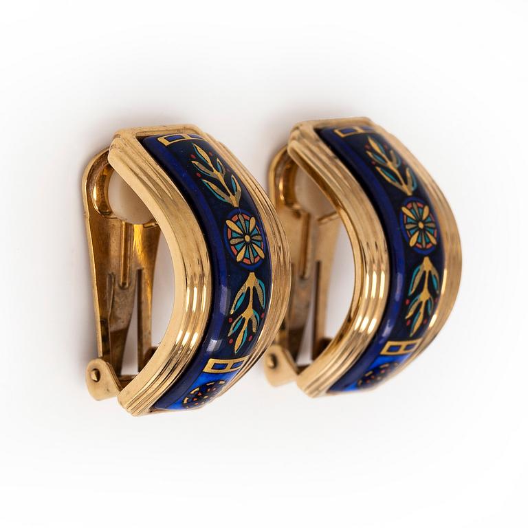 Michaela Frey, armband, halssmycke, örhängen, förgylld metall, emalj, Österrike.