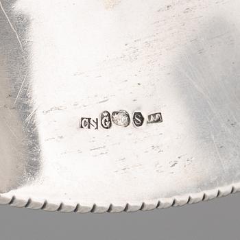 A silver bowl on a high foot, Swedish import mark and mark of Carl Söderqvist, Gothenburg 1927.