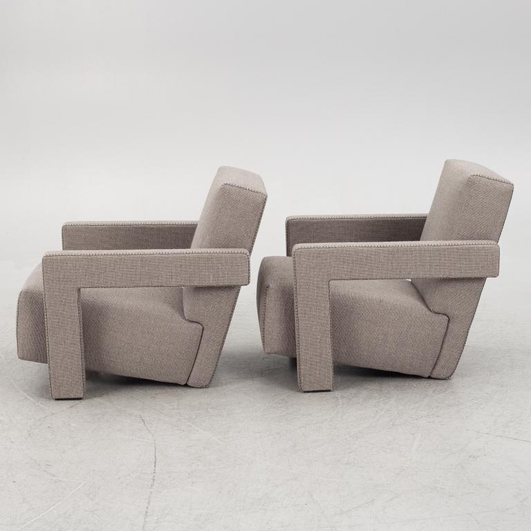 Gerrit Rietveld, a pair of "Utrecht" armchairs, Cassina, 21st century.