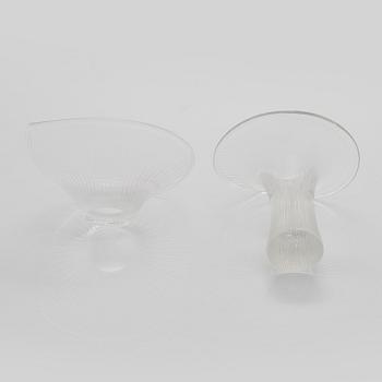 Tapio Wirkkala, a set of two artglas object, signed Tapio Wirkkala Iittala.