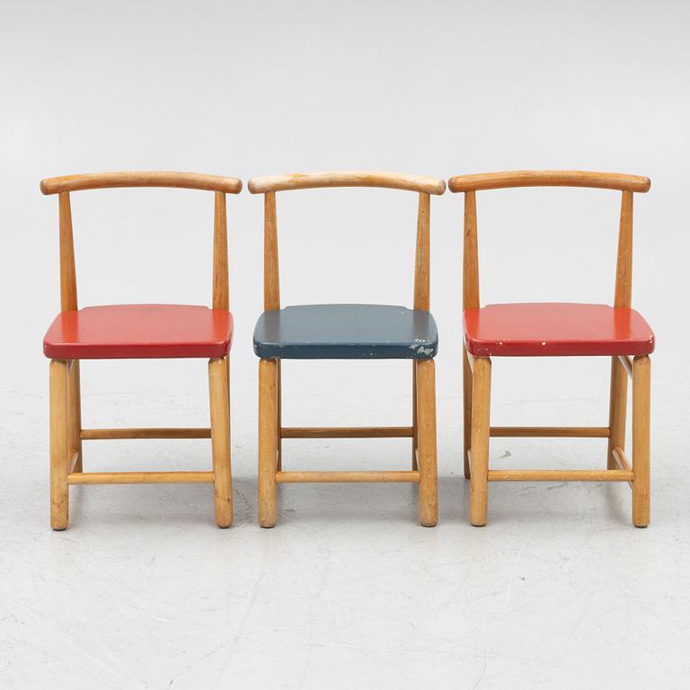 Children's furniture, 4 pieces, Hagafors Chair Factory, Nässjö, second half of the 20th century.