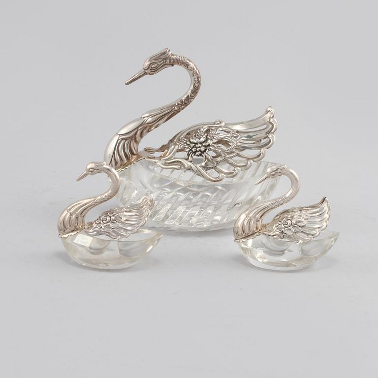PARTI SILVER, 9 delar, bl a Henry Williams, Birmingham, 1905.