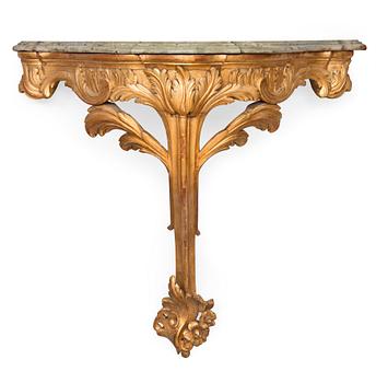 273. A CONSOLE TABLE. A Swedish rococo consoltable from the second half och the 18th century.