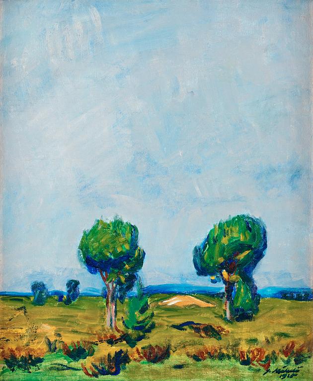 Juho Mäkelä, Summer landscape with trees.