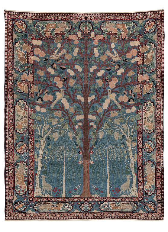 An antique Kashan 'Mohtasham' rug, Central Persia (Iran), c. 183 x 139 cm.