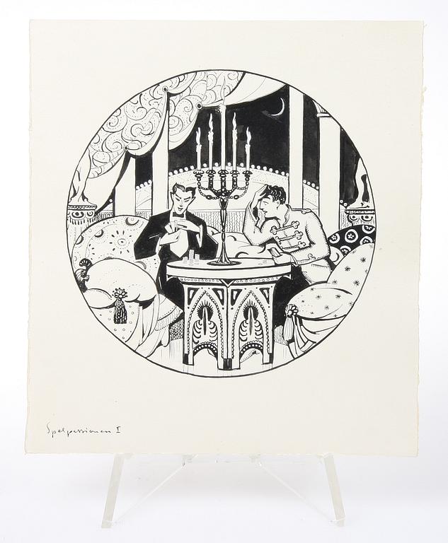 GÖSTA ADRIAN-NILSSON, 2 st, tusch, 1900-talets början.