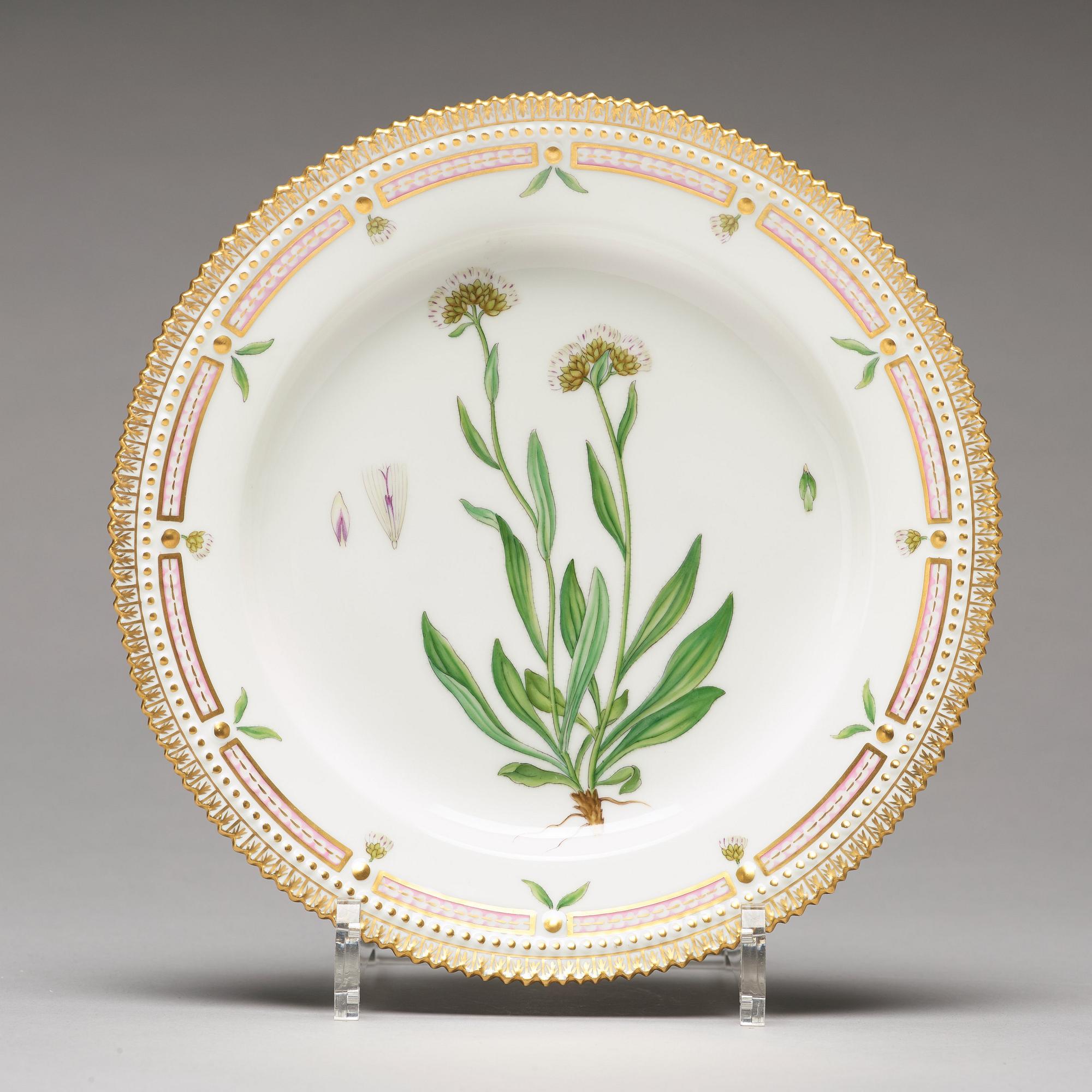 LUNCHTALLRIKAR, 12 stycken (6+6), porslin. "Flora Danica", Royal Copenhagen, Danmark, 1900-tal.