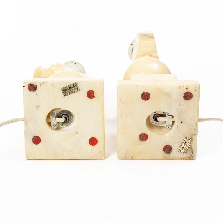 Bordslampor ett par, 1900-talets andra hälft, Italien.