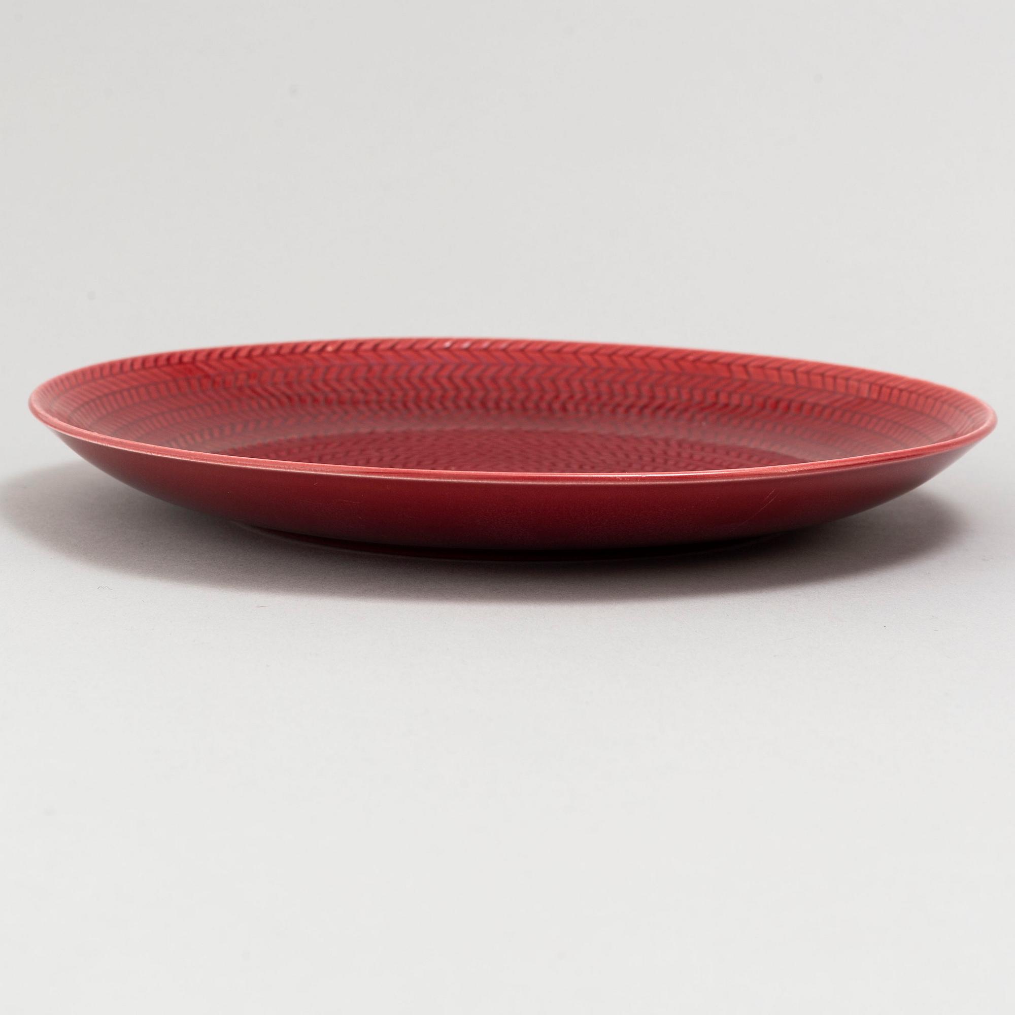 Eight 'Blå eld' plates by Hertha Bengtsson from Rörstrand.