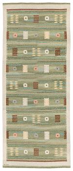 451. Carl Dangel, a runner, flat weave, ca 290 x 120 cm, signed CD.