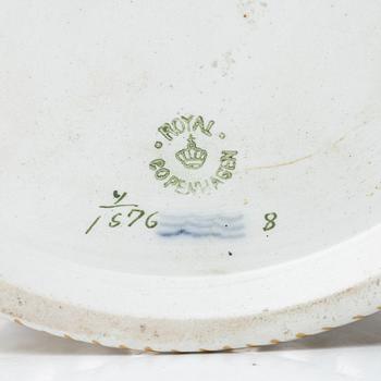 Royal Copenhagen, Two pierced bowls with dishes, 2 pcs, porcelain, Saxon flower, Denmark, 20th century.